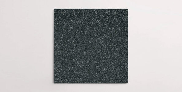 Nasco Stone + Tile's Blake Black Small Chip terrazzo-look porcelain tile.