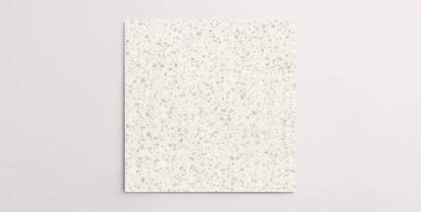 Nasco Stone + Tile's Blake White Medium Chip terrazzo-look porcelain tile.