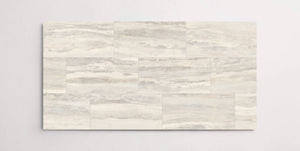 Nasco Stone + Tile 12" x 24" Bryant Park White porcelain tile.