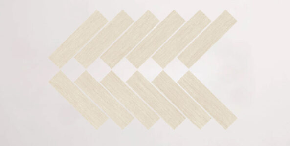 Nasco Stone + Tile Crave Ivory Herringbone Mosaic porcelain tile.