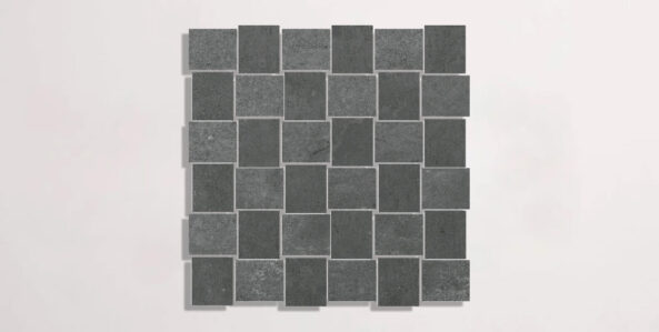 Nasco Stone + Tile GRO 203 porcelain basketweave mosaic tile.