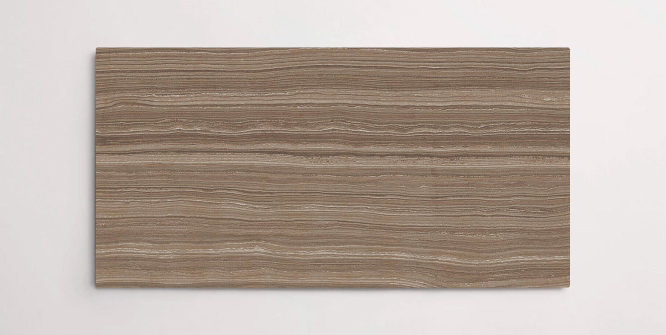 Nasco Stone + Tile Max Mocha 12" x 24" porcelain tile.