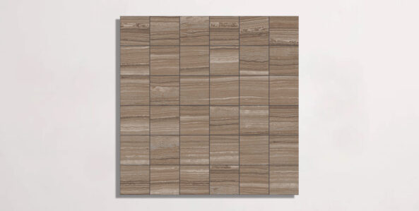 Nasco Stone + Tile Max Mocha 2" x 2" porcelain mosaic tile.