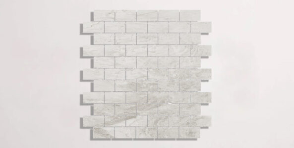 Nasco Stone + Tile Pisa Vanilla 1" x 2" porcelain mosaic tile.