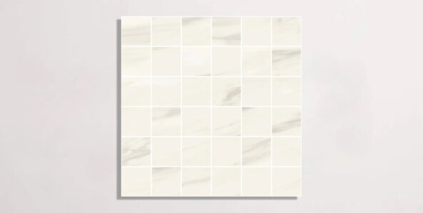 Nasco Stone + Tile Pisa Venato 2" x 2" porcelain mosaic tile.