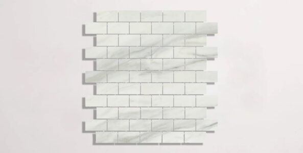 Nasco Stone + Tile Pisa Zebrino 1" x 2" porcelain mosaic tile.