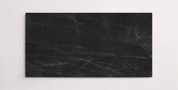 Nasco Stone + Tile Galaxy Nero Marquina 30" x 60" porcelain slab.