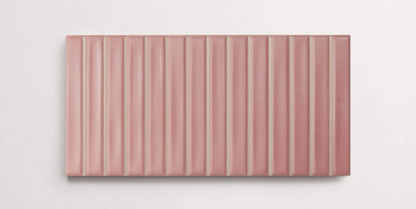 Nasco Stone + Tile Love Bars Blush Matte 5" x 10" decorative wall tile.