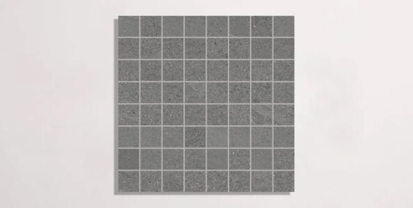 Nasco Stone + Tile Newen Anthracite Square Mosaic porcelain tile.