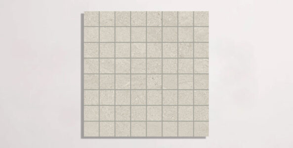 Nasco Stone + Tile Newen Ivory Square Mosaic porcelain tile.